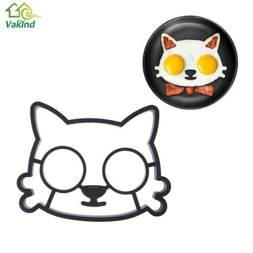 Silicone Egg Mold Lovely Cats Skull Owl Face Shape Egg Mold Breakfast Fried Eggs Tools