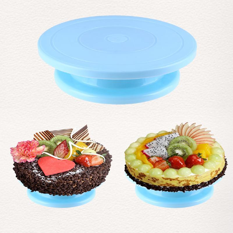 Plastic Cake Plate Turntable Rotating Anti-skid Round Cake Stand